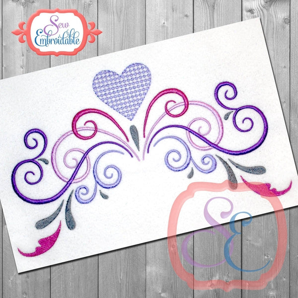 Valentine Swirls Embroidery Design, Embroidery