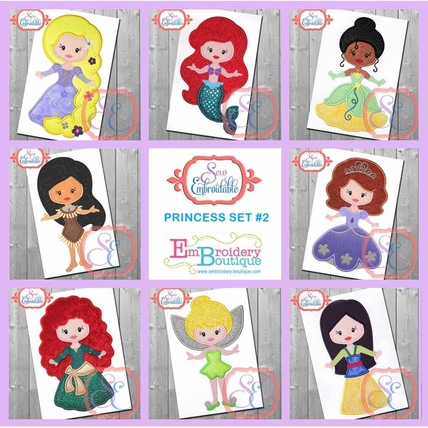 Little Princesses Set #2 (8 princesses), Applique