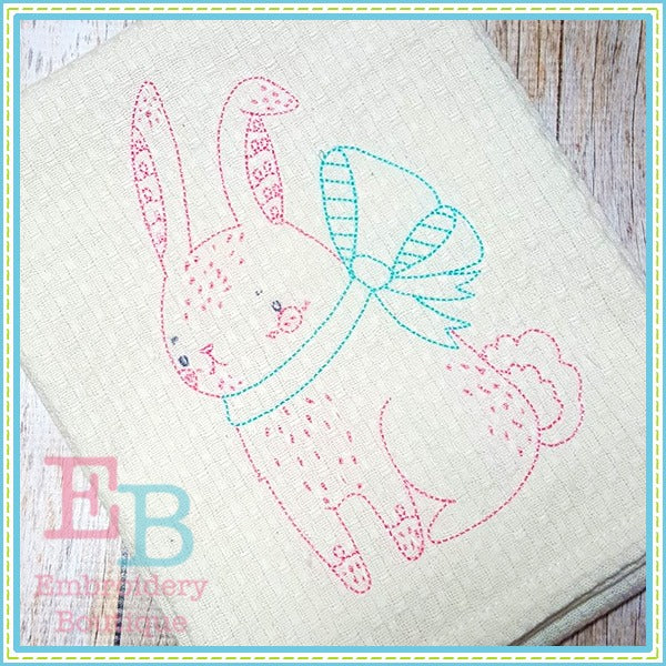Vintage Stitch Bunny Design, Embroidery