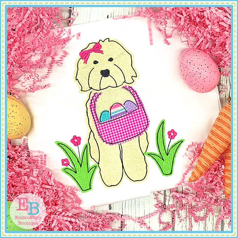 Easter Doodle Bow Bean Stitch Applique, Applique
