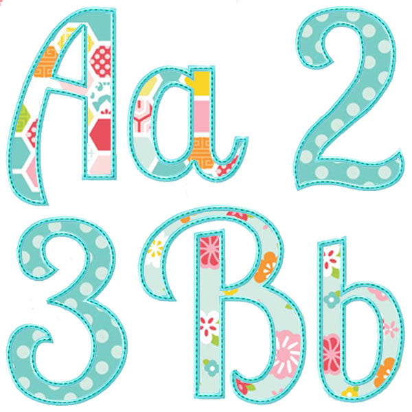 Summer Applique Alphabet, Applique Alphabet
