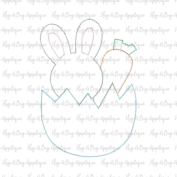 Bunny Egg Bean Stitch Applique Design, Applique
