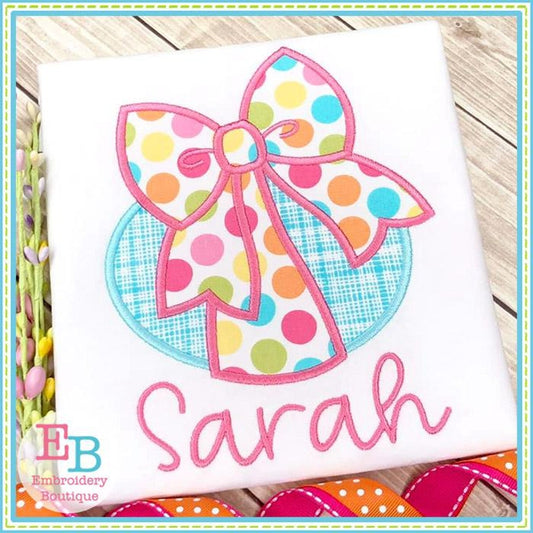 Bow Tied Egg Satin Applique, Applique