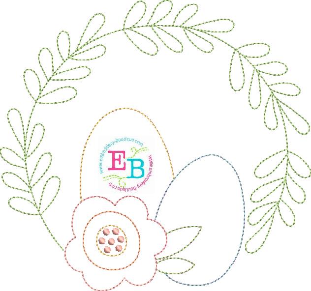 Eggs Flower Leaves Bean Stitch Applique, Applique, Embroidery Boutique