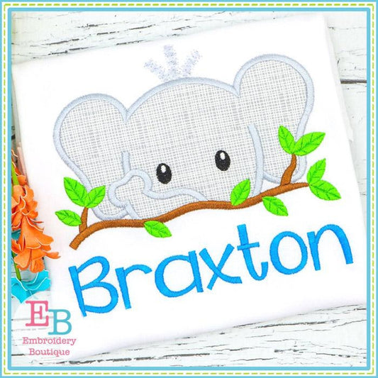 Elephant Peeker Applique, Applique
