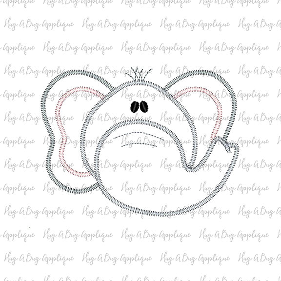 Elephant Zig Zag Stitch Applique, Applique