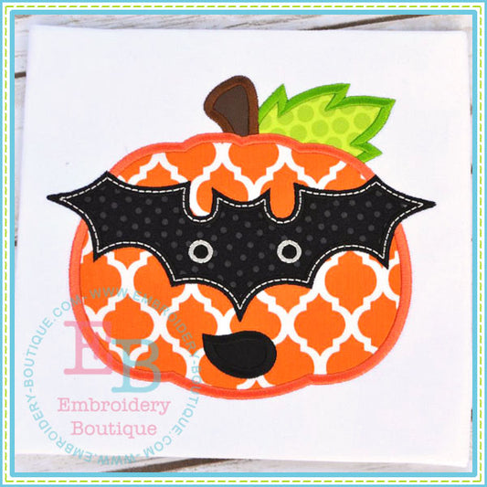 Bat Mask Pumpkin Applique, Applique