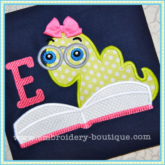 Book Worm Applique, Applique