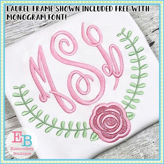 Fancy Circle Monogram Embroidery Font, Embroidery Font