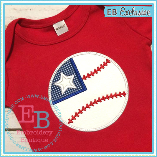 Flag Baseball Applique, Applique