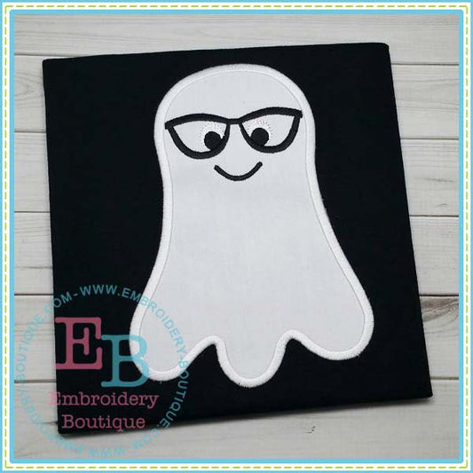 Ghost Boy with Glasses Applique, Applique
