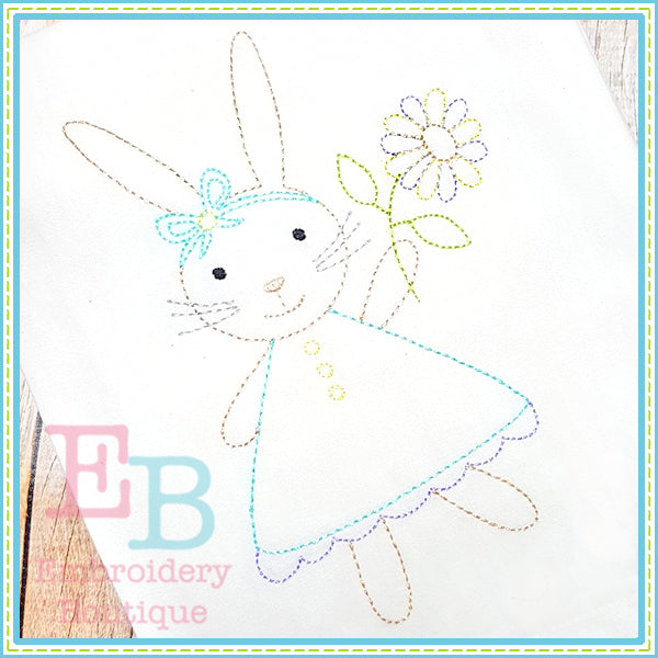 Vintage Bunny Dress Design, Applique