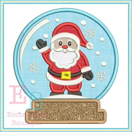Santa Snow Globe Applique, Applique
