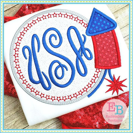 Firework Monogram Applique, Applique