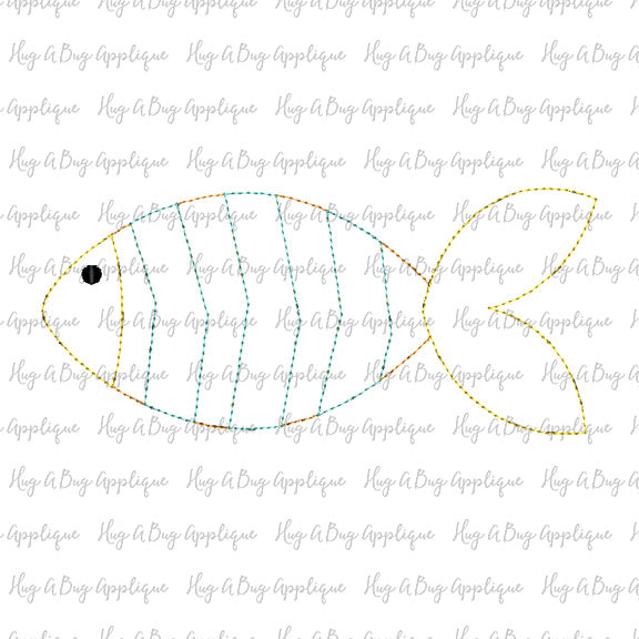 Fish 1 Bean Stitch Applique Design, Applique