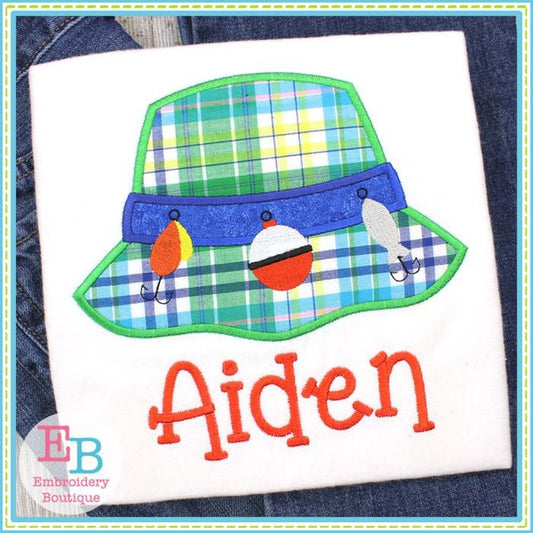 Fishing Hat Satin Applique, Applique