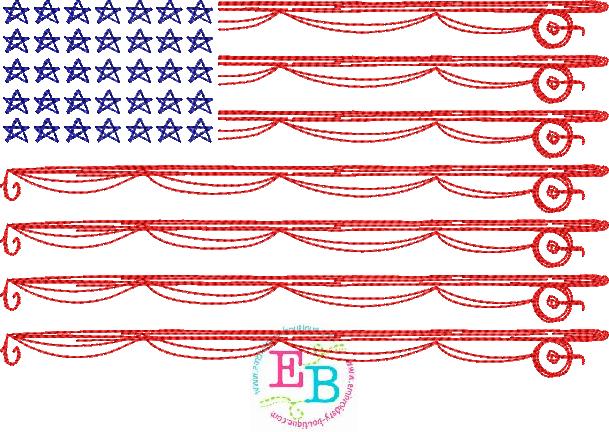 Fishing Flag Embroidery Design, Embroidery