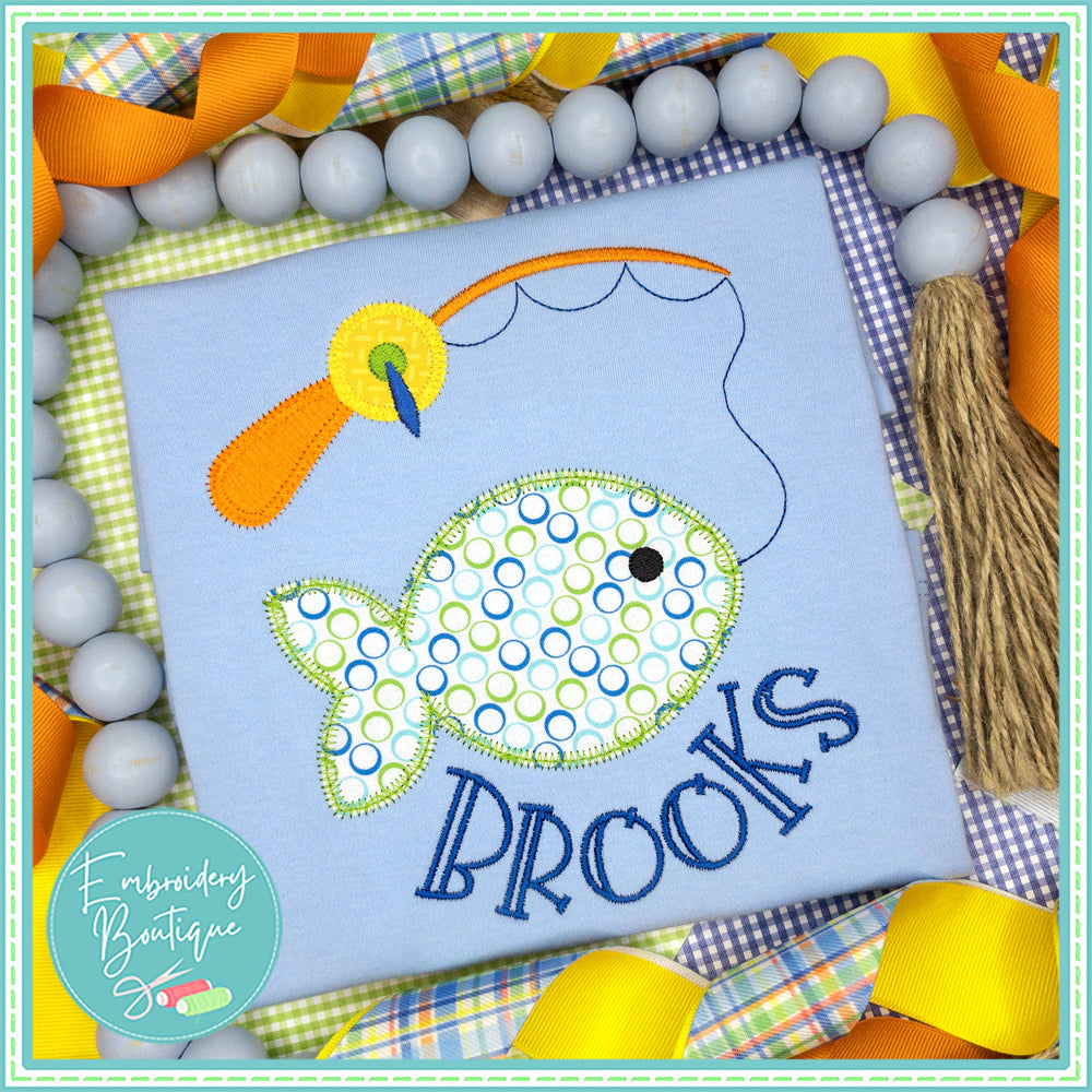 Fish on the Line Zigzag Applique | Embroidery Boutique