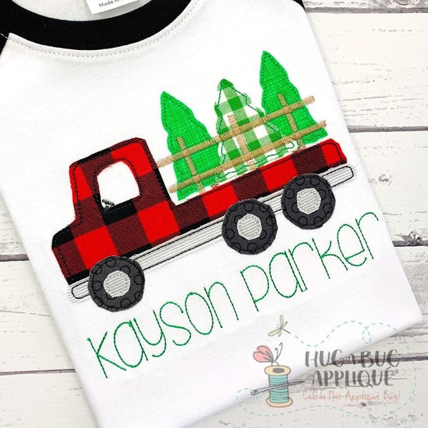 Flatbed Trees Bean Stitch Applique Design, Applique