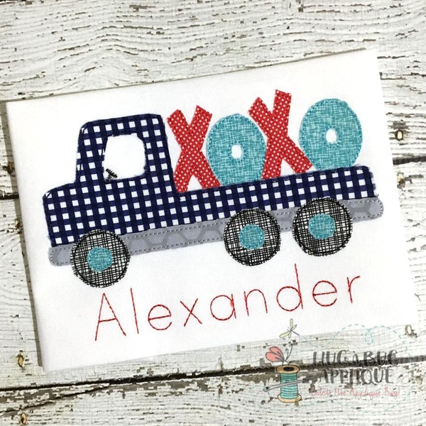 Flatbed XOXO Bean Stitch Applique Design, Applique