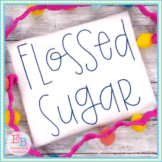 Flossed Sugar Embroidery Font, Embroidery Font