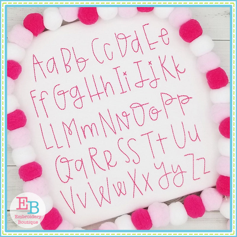 Flossed Sugar Embroidery Font, Embroidery Font