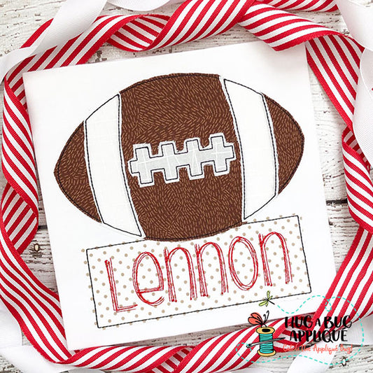 Football Bean Stitch Applique Design, Applique