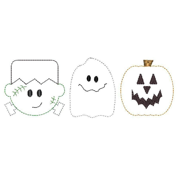 Frank Ghost Jack Trio Bean Stitch Applique Design, Applique