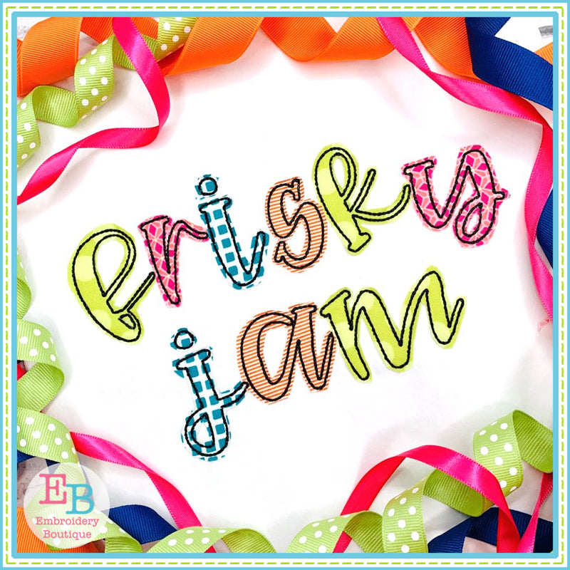 Frisky Jam Applique Font, Applique Alphabet