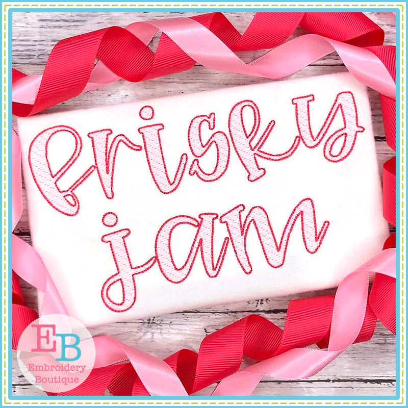 Frisky Jam Sketch Embroidery Font, Embroidery Font