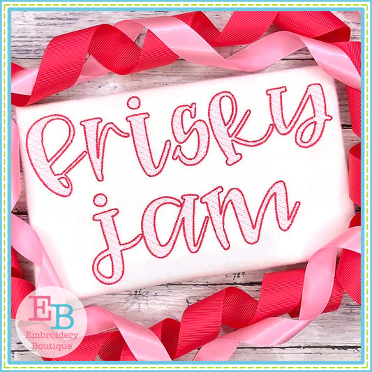 Frisky Jam Sketch Embroidery Font, Embroidery Font