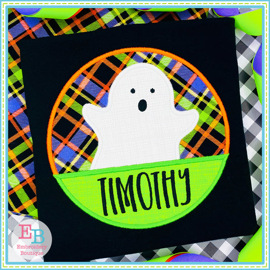 Ghost Circle Split Satin Stitch Applique, Applique