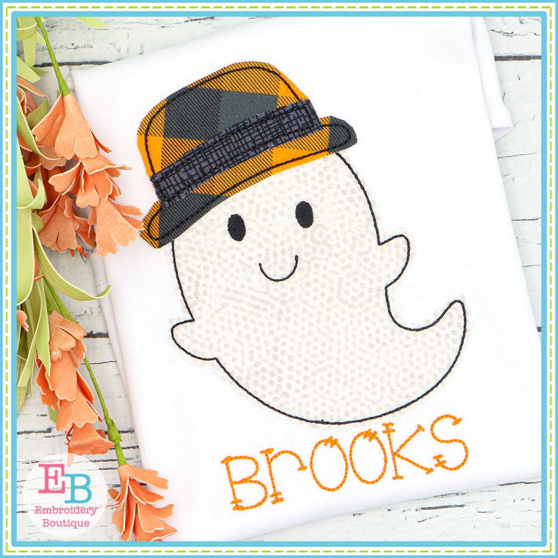 Ghost Hat Bean Stitch Applique, Applique