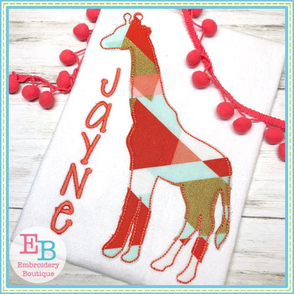 Giraffe Silhouette Applique, Applique