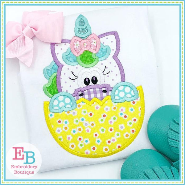 Unicorn Girl In Egg Applique, Applique