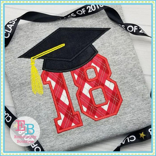 Grad Cap 18 Applique, Applique