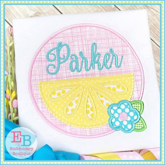 Lemon Circle Satin Applique, Applique