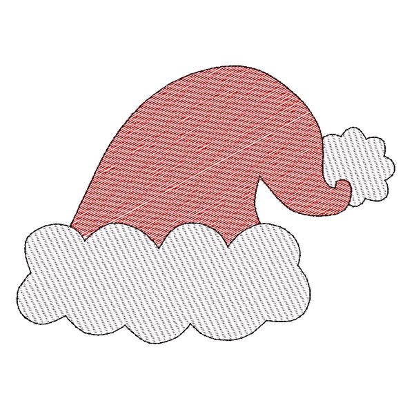 Santa Hat Sketch Embroidery Design, Embroidery