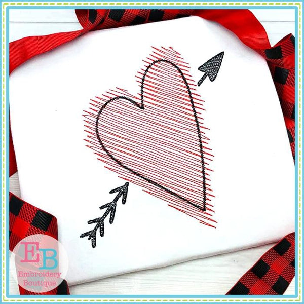 Hearts Sketch Single Design, Embroidery