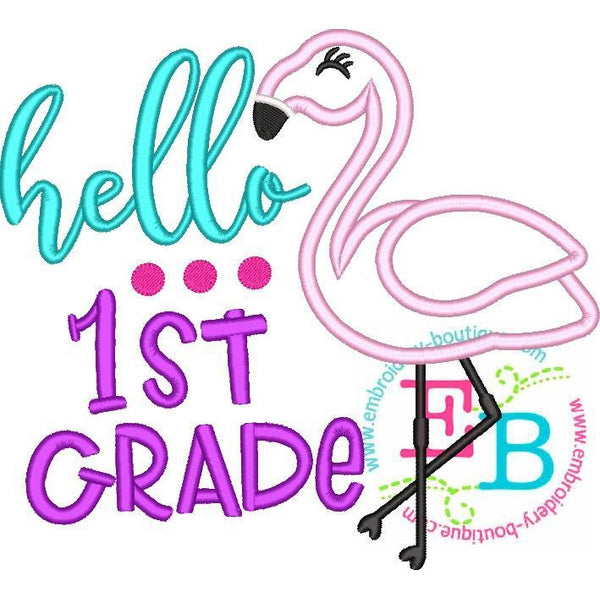 Hello First Grade Applique, Applique