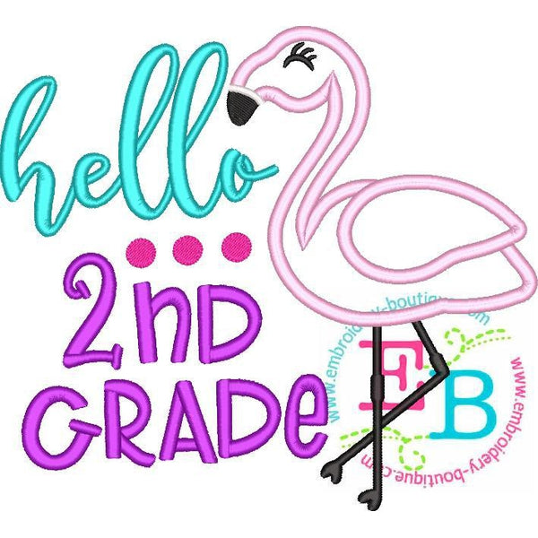 Hello Second Grade Applique, Applique