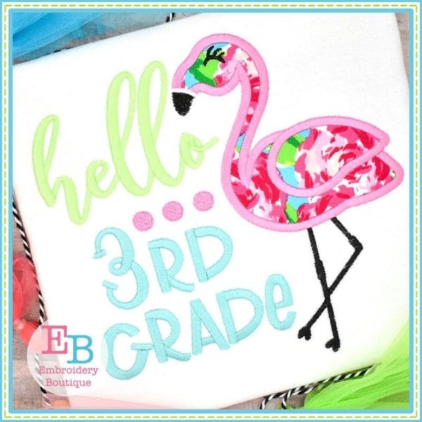 Hello Third Grade Applique, Applique