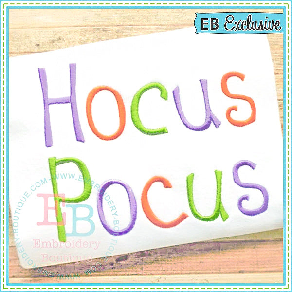 Hocus Pocus Embroidery Font, Embroidery Font