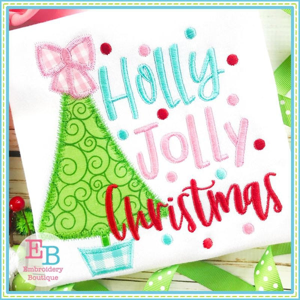 Holly Jolly Christmas Applique, Applique