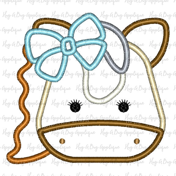 Horse Bow Satin Stitch Applique Design, Applique