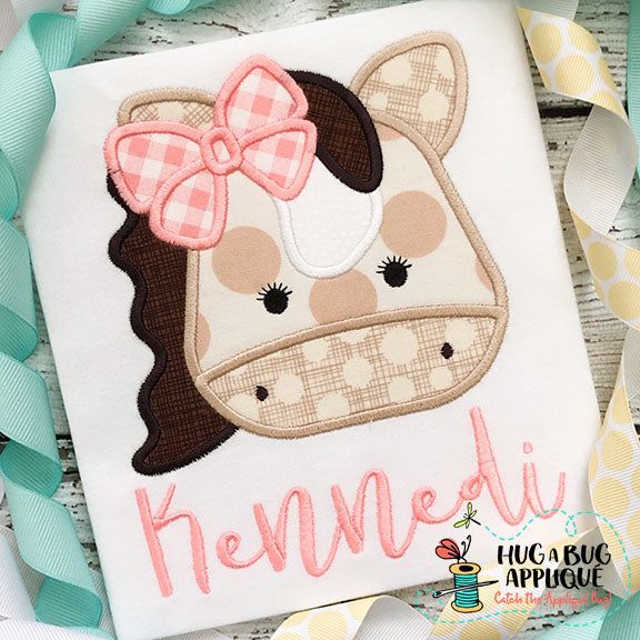 Horse Bow Satin Stitch Applique Design, Applique