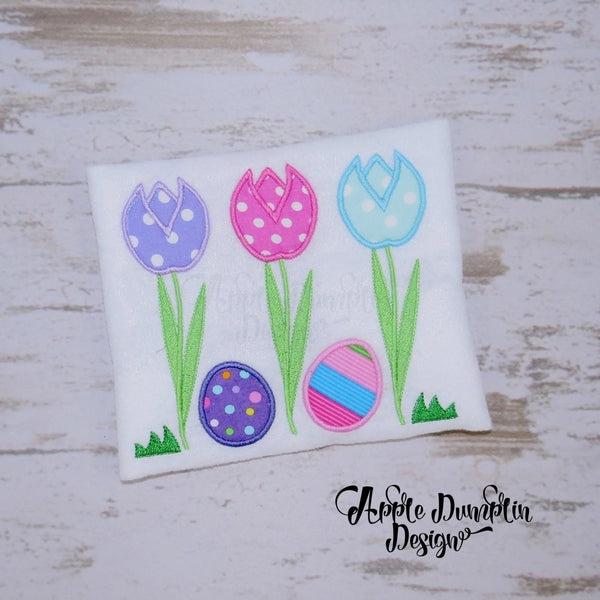 Easter Tulip Patch Applique Design, applique