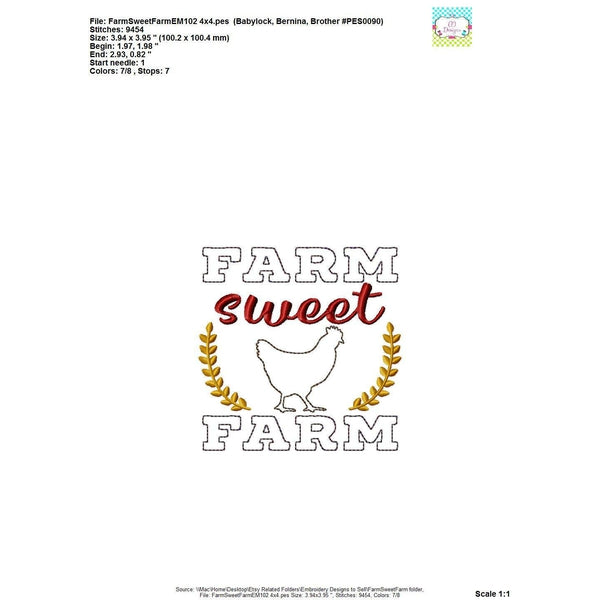 Farm Sweet Farm, Bean Stitch, Applique Design, applique