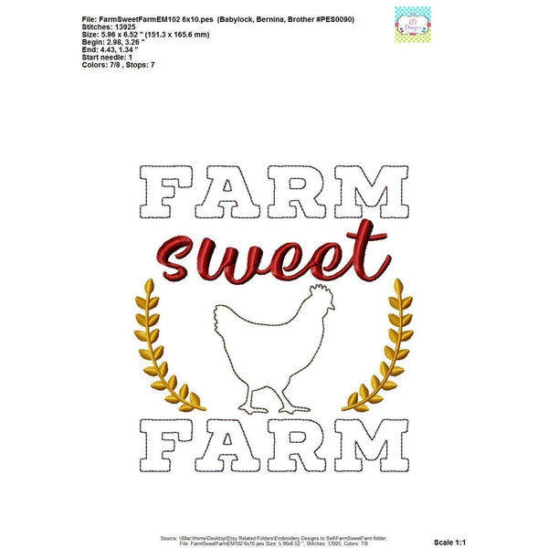 Farm Sweet Farm, Bean Stitch, Applique Design, applique