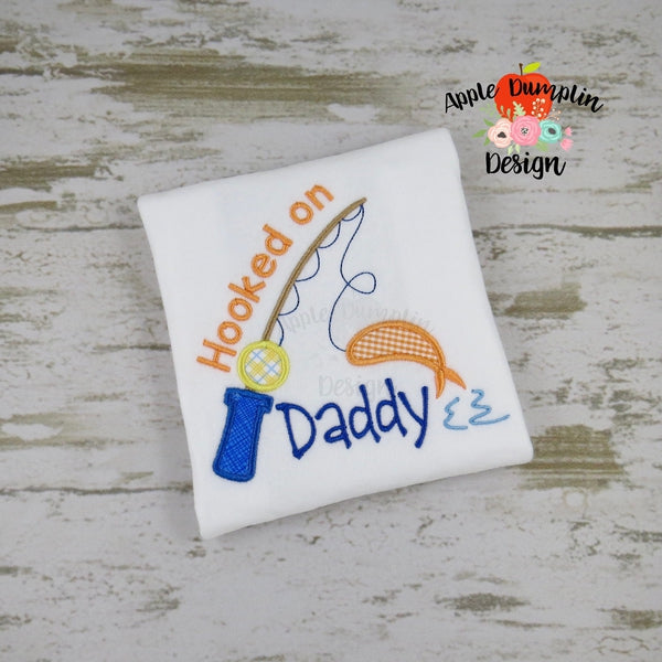 Hooked on Daddy Applique Design, applique